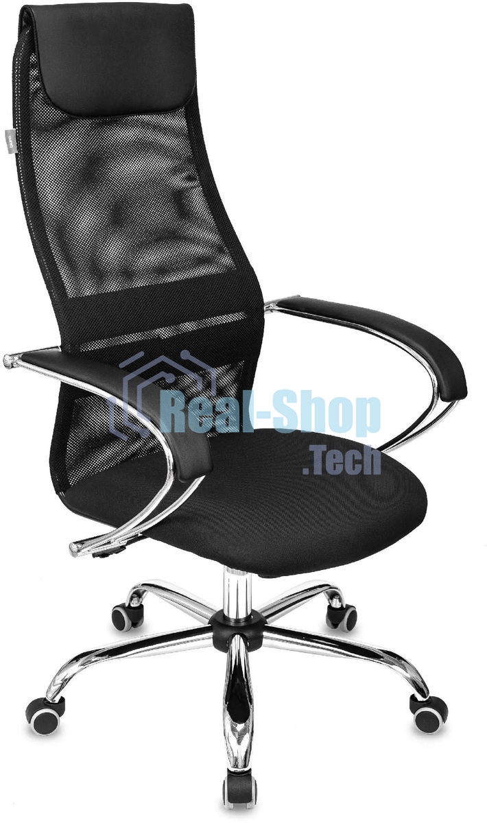 Кресло руководителя Бюрократ CH-607SL TW-01 Neo Black черный, сетка/ткань с подголов. на колес. металл хром