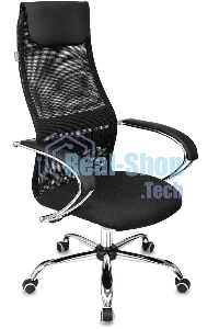 Кресло руководителя Бюрократ CH-607SL TW-01 Neo Black черный, сетка/ткань с подголов. на колес. металл хром