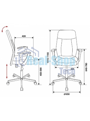 Кресло Бюрократ CH-605/BLACK черный, экокожа, 120 кг, механизм качания