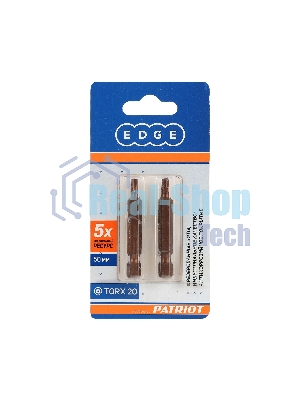 Бита EDGE by PATRIOT T20, сталь S2, длина 50 мм, 2шт в блистере