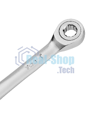 Ключ комбинированный трещоточный Denzel 7 мм, CrV, матовый хром