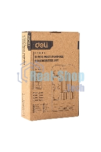 Многофункциональная отвертка 8-в-1 Deli DL636009 1шт ручка, 3 бита Phillips: PH0, PH1, PH2, 3 насадки с прорезями: 3 мм, 5 мм, 6 мм,2 специальные биты: точечные, Y-образные. Материал хвостовика: Cr-V.