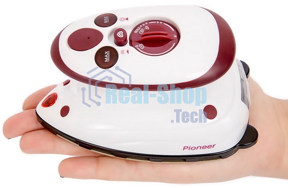 Утюг Pioneer SI1001 белый/брусничный, 420 Вт, 20 г/мин, 40 мл