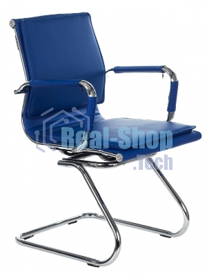 Кресло компьютерное Бюрократ CH-993-Low-V/blue синий, низкая спинка, искусственная кожа