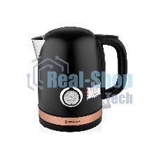 Чайник электрический BRAYER BR1005BK 2200 Вт.1.7 л, STRIX, сталь окраш, термометр, черный