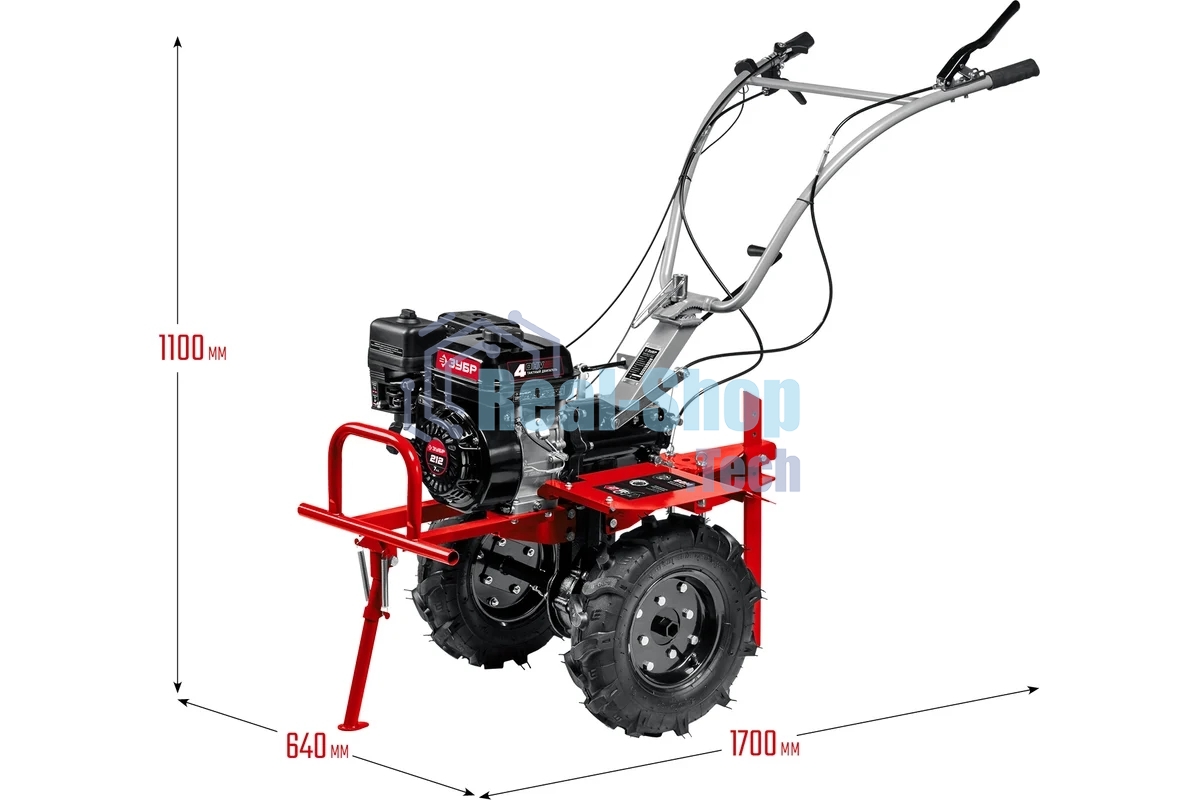 Мотоблок ЗУБР МТШ-500 бензиновый с ВОМ, 212 см3
