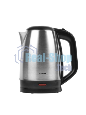 Чайник Centek CT-1070 матовый черный/серебристый 1.5л