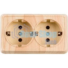 Розетка 2-м ОП Октава 16А РС22-3-ОС с заземл. сосна ИЭК ERO21-K03-16-DC