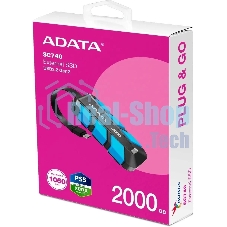 Внешний SSD ADATA SC740, 2TB, USB 3.2 Gen 2 Type-C, R/W 1050/1000, синий