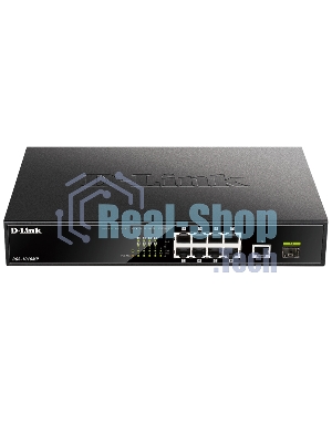 Коммутатор D-Link DGS-1010MP/A1A, 9×1 Гбит/с + 1×1 Гбит/с SFP, неуправляемый