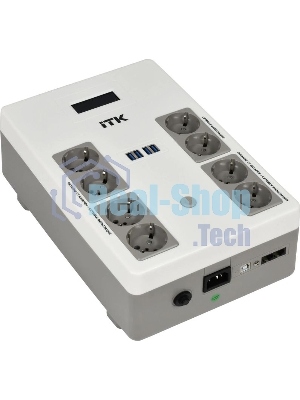 Источник бесперебойного питания ITK Electra EST8-1000VA-1-001 / 1000 ВА / 600 Вт  / 8 x CEE 7 (евророзетка)