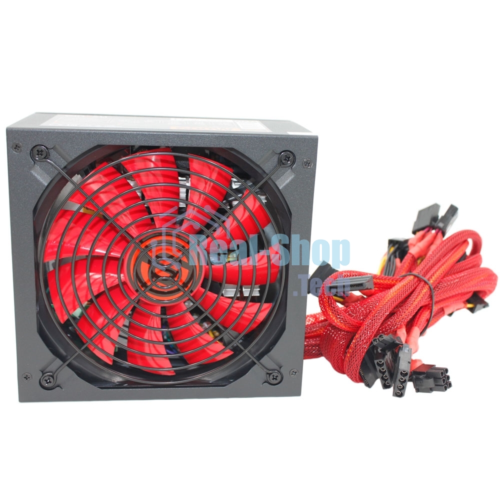 Блок питания Ginzzu PC500 (Red), 500Вт 80 PLUS, 140мм, черный