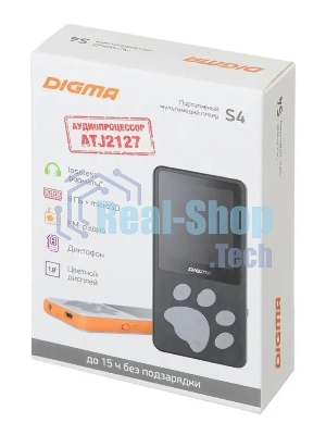 Плеер Hi-Fi Flash Digma S4 8Gb белый/оранжевый/1.8