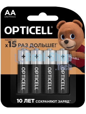 Элемент питания алкалиновый AA/LR6 (блист. 4шт) Basic Opticell 5051001