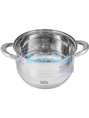 Кастрюля Lara LR02-582 SONATA 20x12,5 см, 3.9 л, нержавеющая сталь, с крышкой