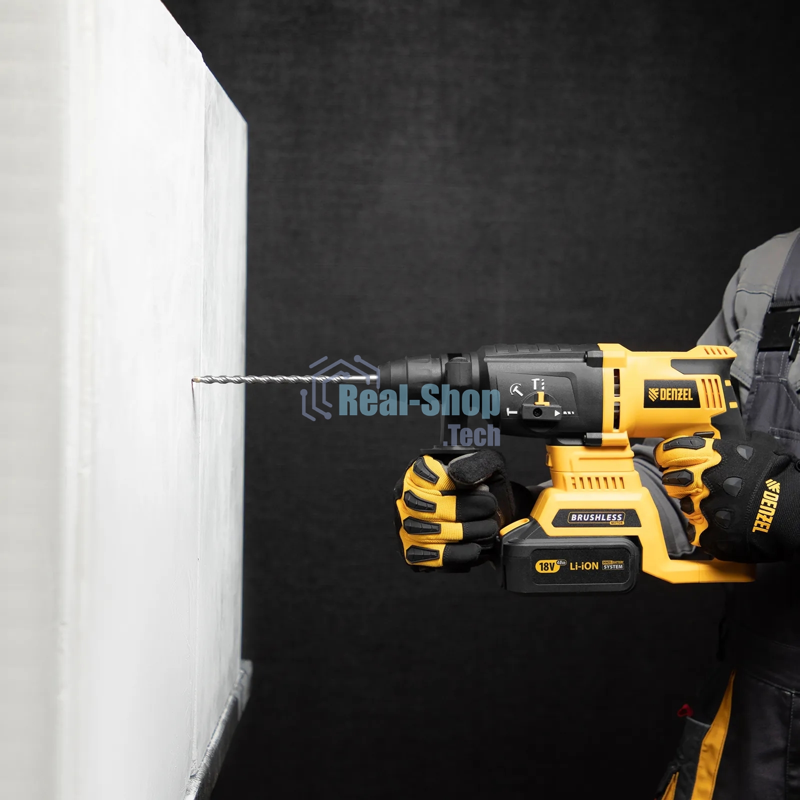 Бур по бетону Denzel двойная спираль, Cobalt W-tip, 10x210 мм, SDS PLUS