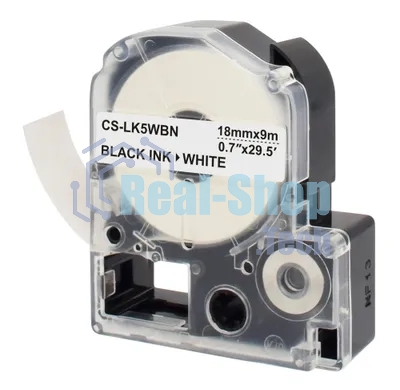 Картридж ленточный Cactus CS-LK5WBN черный шрифт, белый фон (18 мм, 9 м) для Epson LW300/LW400/LW700/LW600P/LW1000P
