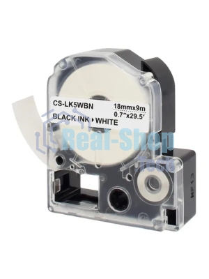 Картридж ленточный Cactus CS-LK5WBN черный шрифт, белый фон (18 мм, 9 м) для Epson LW300/LW400/LW700/LW600P/LW1000P