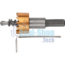 Коронка кольцевая по металлу, HSS сталь, титановое покрытие 22 мм