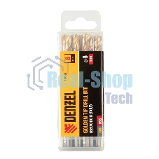Сверло по металлу Denzel 8 мм, HSS-Tin, Golden Tip, 8 шт.