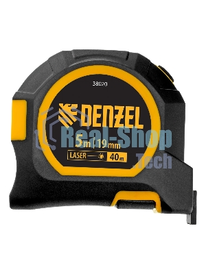 Лазерный дальномер с рулеткой Denzel LT-40, 5м x 19 мм, дальномер 40м, автомат. фиксация