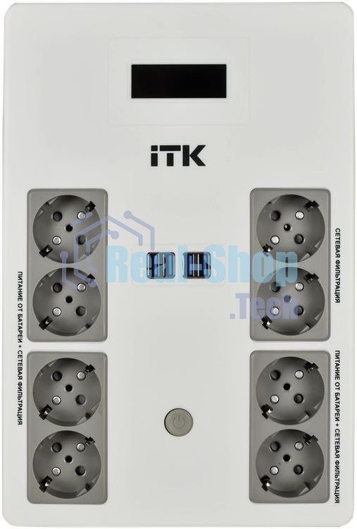 Источник бесперебойного питания ITK Electra EST8-1000VA-1-001 / 1000 ВА / 600 Вт  / 8 x CEE 7 (евророзетка)
