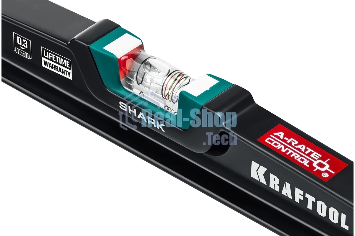 Литой уровень KRAFTOOL с глазком A-RATE CONTROL, 600 мм Shark