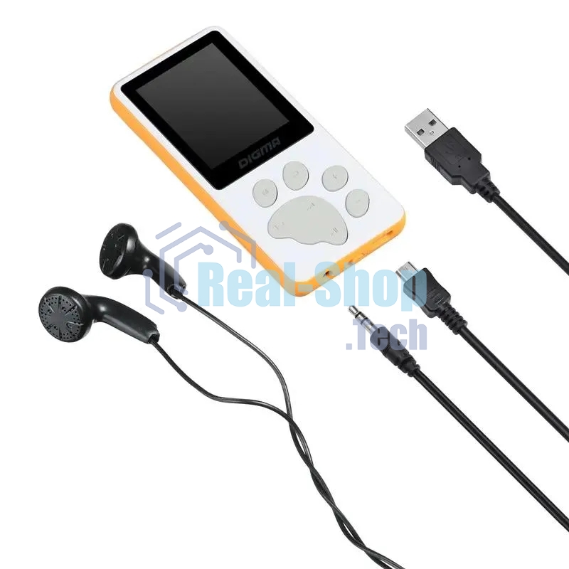 Плеер Hi-Fi Flash Digma S4 8Gb белый/оранжевый/1.8