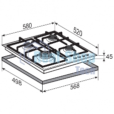 Газовая варочная панель Zigmund & Shtain M 26.6 I независимая, бежевый
