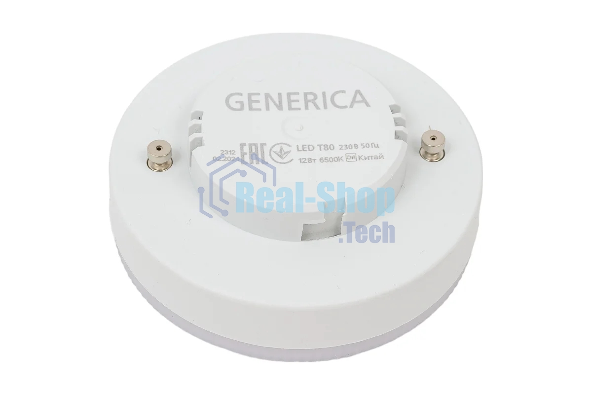 Лампа светодиодная GENERICA LL-T80-12-230-65-GX53-G T80 12Вт таблетка 6500К GX53 230В