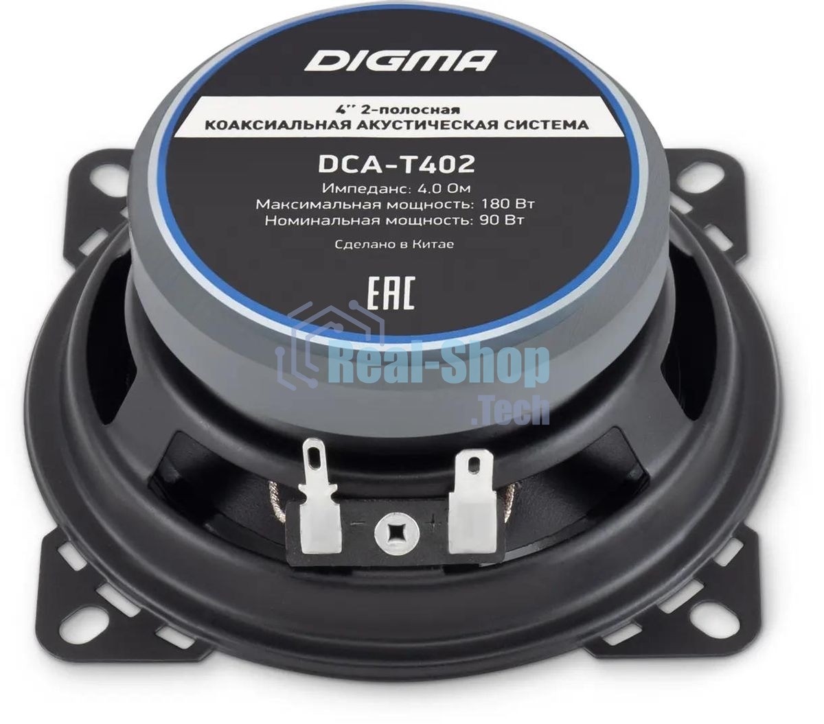 Колонки автомобильные Digma DCA-T402 180Вт 86дБ 4Ом 10см (4дюйм) (ком.:2кол.) коаксиальные двухполосные
