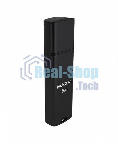 Флешка USB Maxvi MP2 black (FD8GbUSB20C10MP2), 8Gb, USB 2.0, R/W 15/5, черный