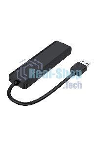 USB-концентратор USB 3.0 Gembird UHB-C414, 4 порта, кабель 19см, с доп питанием (Type-C)