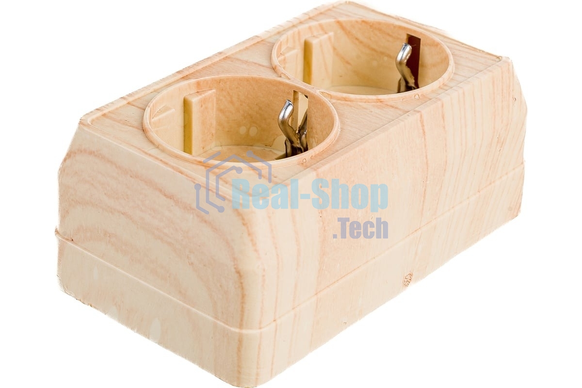 Розетка 2-м ОП Октава 16А РС22-3-ОС с заземл. сосна ИЭК ERO21-K03-16-DC