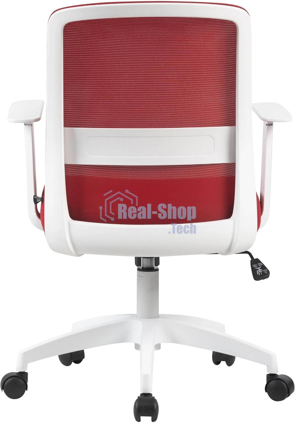 Кресло компьютерное Cactus CS-WMC333-RD темно-красный, сиденье темно-красный, сетка/ткань, низк. спин. крестов. пластик, пластик белый