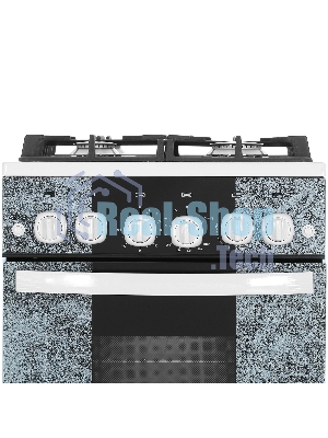 Плита газовая Gefest 5500-02 0113 мрамор, конфорок 4 шт, духовка 52 л, 50 см x 85 см x 58.5 см