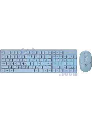Комплект клавиатура + мышь Оклик S265W клав:голубой мышь:голубой USB беспроводная Bluetooth/Радио Multimedia (1938927)