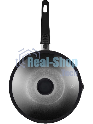 Сковорода ВОК Rondell Escurion RDA-870, 28 см, съемная ручка, с крышкой, черный