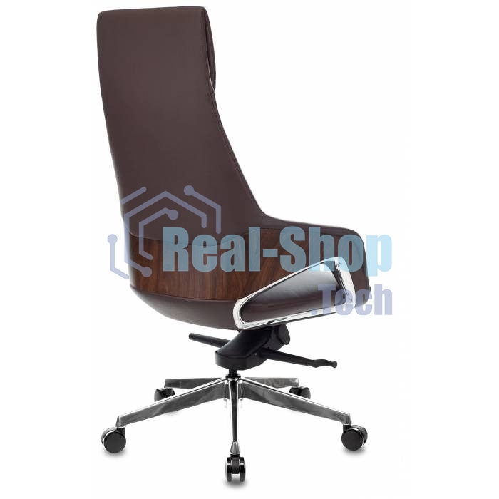 Кресло руководителя Бюрократ DAO-2 коричневый, кожа, с подголовником, крестовина алюминий