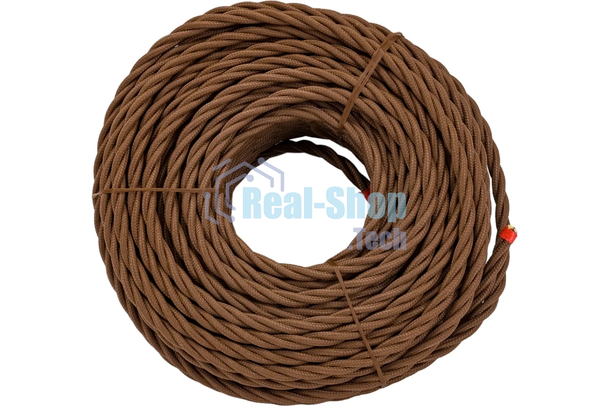 Провод ретро Bironi B1-435-72-50 3х2.5 матовый коричневый (уп. 50 м)
