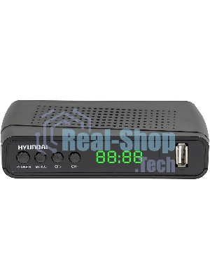 Приставка для цифрового ТВ Hyundai H-DVB520 черный, DVB-T2, DVB-T, DVB-C, HDMI, USB 2.0 х2
