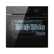 Духовой шкаф Kuppersberg HO 603 Black Glass, High-Tech, 78 л, поворотное управление, таймер, 6 режимов, макс. температура 310 градусов, энергоэффективность А, цвет черный, цвет фурнитуры черный
