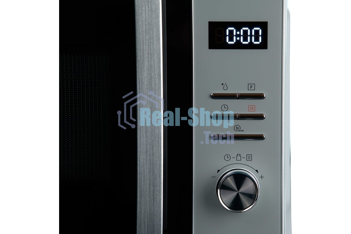 Микроволновая печь General Electronics GE-DS525S серебро, 25 л, 900 Вт, переключатели — электронный