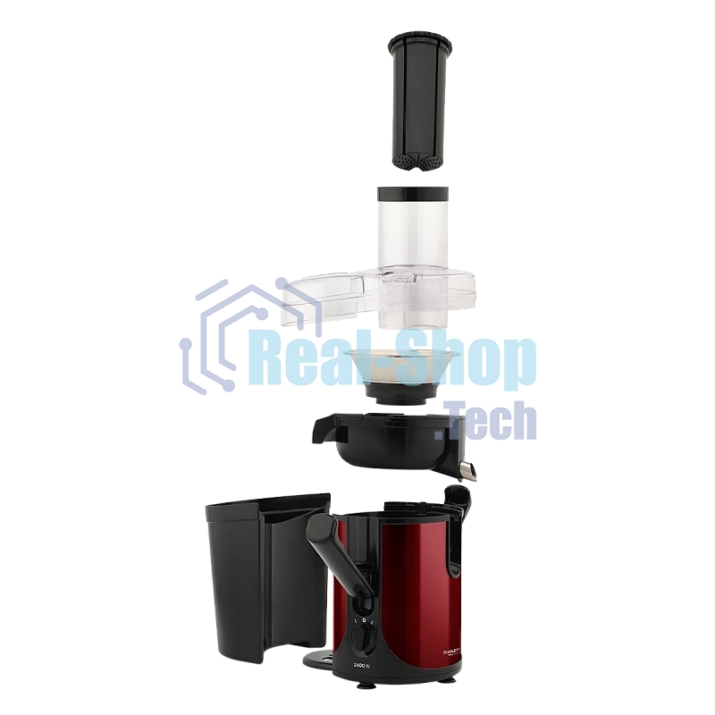 Соковыжималка Scarlett SC-JE50S48 красный, центробежная, 2400 Вт, 1000 мл, механическое