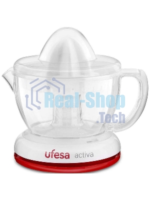 Соковыжималка Ufesa EX4934 Spinner белый/красный, цитрусовая, 40 Вт, 700 мл, механическое, реверс