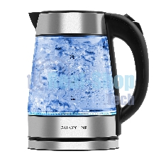 Чайник электрический Galaxy Line GL 0561, стекло, 2200 Вт, 1,7 л, многоцветная LED-подсветка, съемный фильтр, корпус из термостойкого стекла
