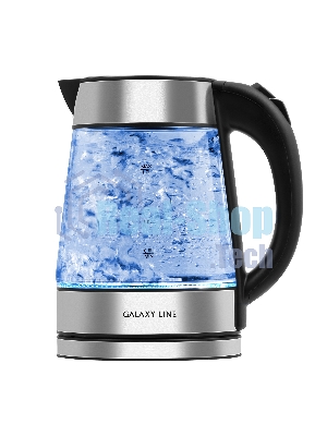 Чайник электрический Galaxy Line GL 0561, стекло, 2200 Вт, 1,7 л, многоцветная LED-подсветка, съемный фильтр, корпус из термостойкого стекла
