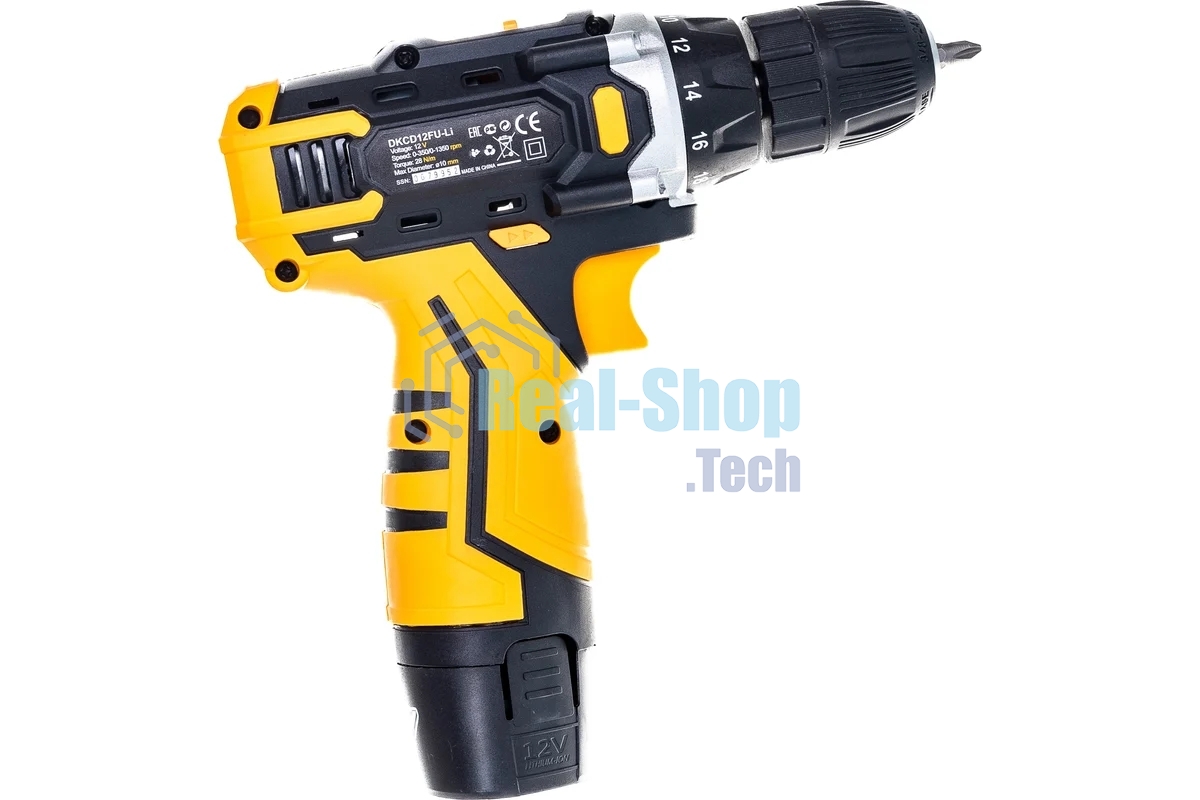 Дрель-шуруповерт аккумуляторная Deko DKCD12FU-Li, 20В, 2 АКБ, Кейс