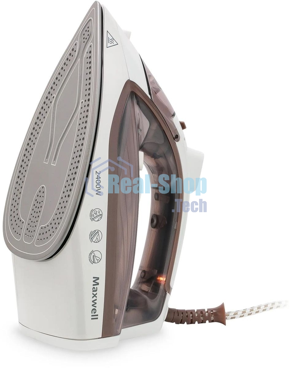 Утюг Maxwell MW-3047, 2400Вт, белый/коричневый