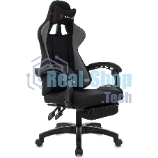 Кресло Zombie Shadow черный/серый, ткань, подставка для ног